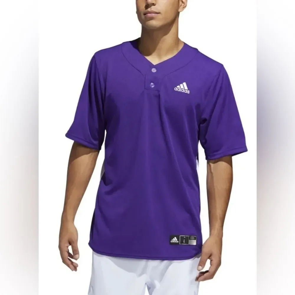 Adidas Men’s Purple Diamond King Elite Two-Button Baseball Jersey Medium